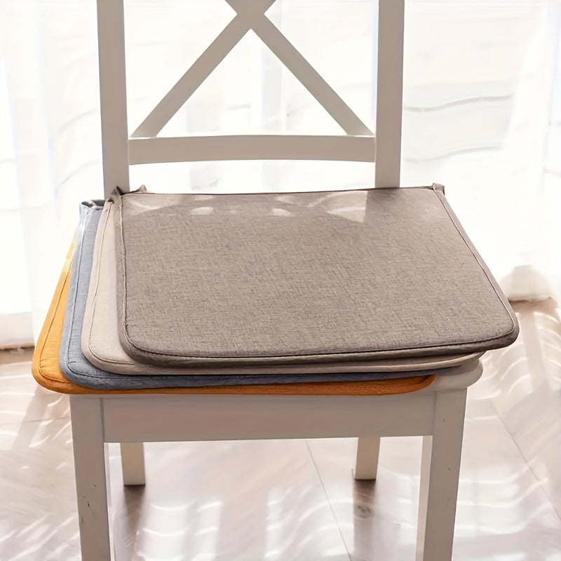 Galette de chaise fine, aspect lin, liens d'angle, par 4 ou 6
