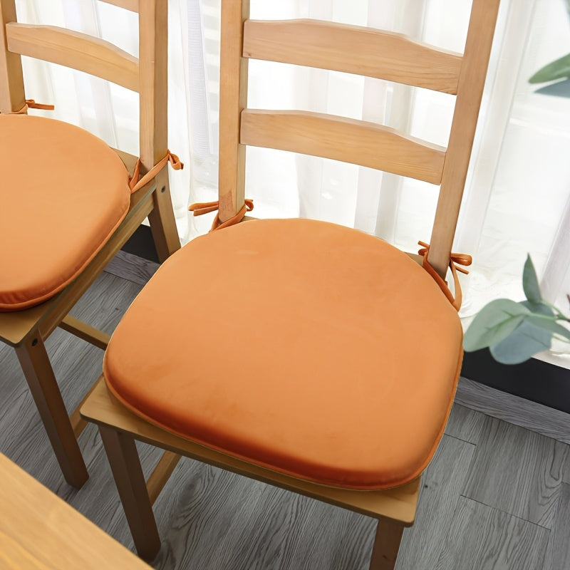 Galette de chaise en velours, forme en D, lot de 2 ou 4
