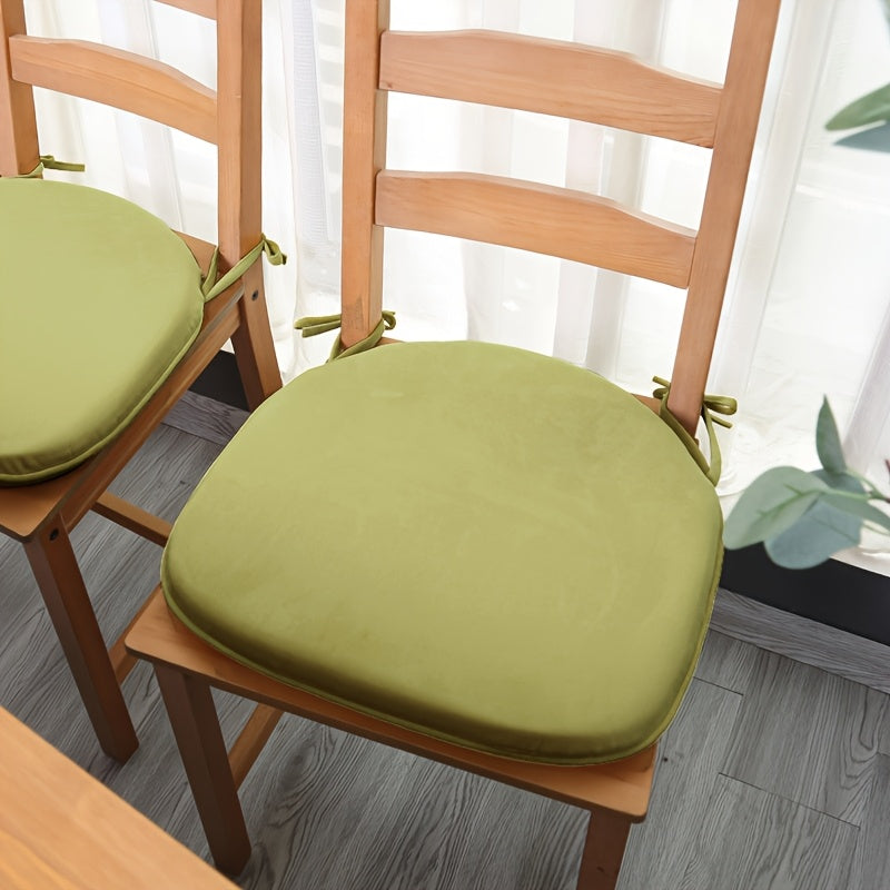 Galette de chaise en velours, forme en D, lot de 2 ou 4