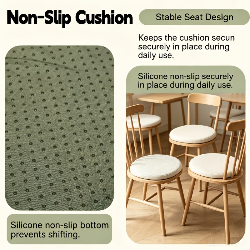 Galette de chaise ronde Ø 30 cm, antidérapante et déhoussable