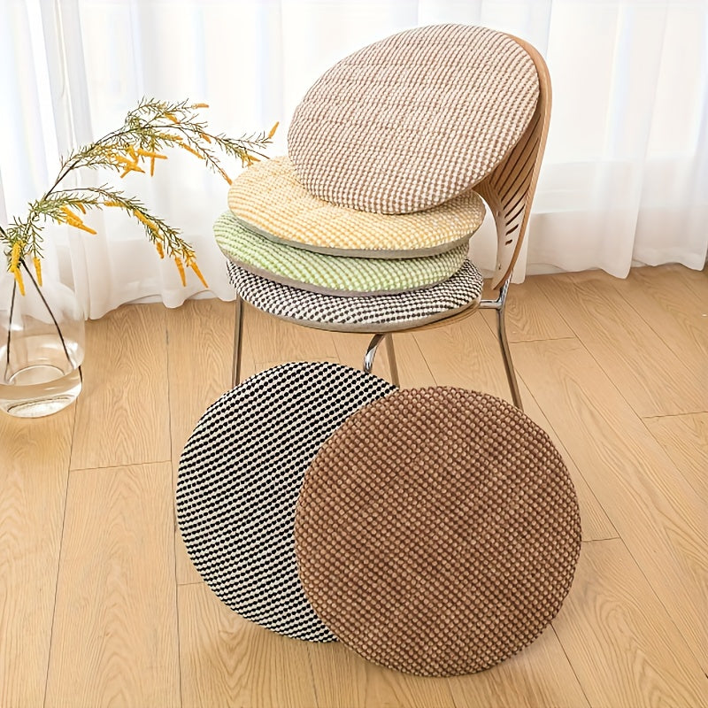 Galette de chaise ronde Ø 40 cm en tissage moucheté épais