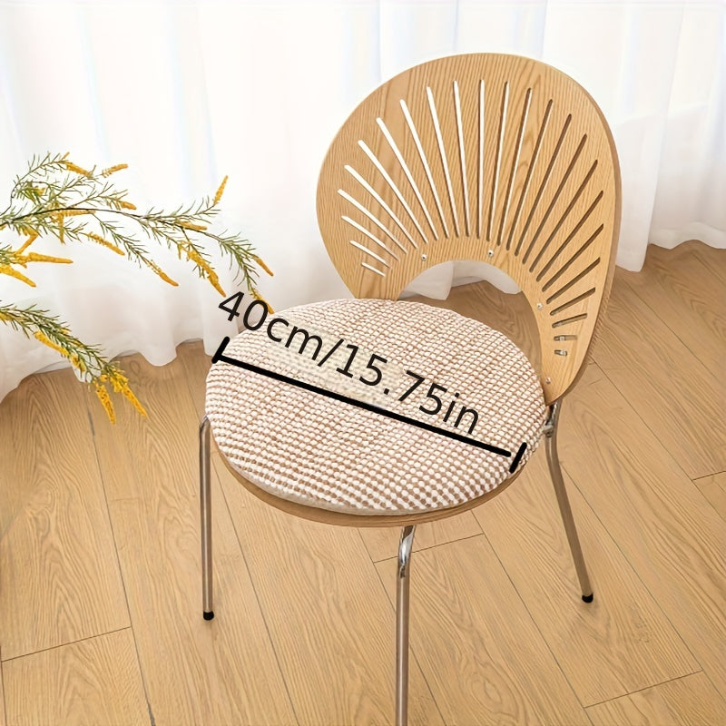 Galette de chaise ronde Ø 40 cm en tissage moucheté épais