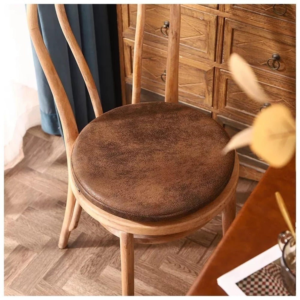 Galette de chaise ronde aspect cuir vieilli — vue 7