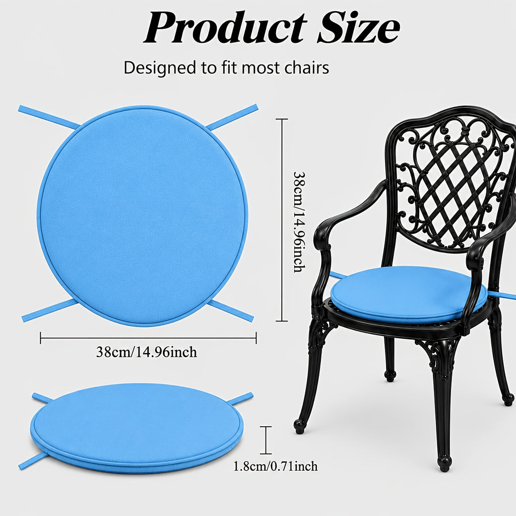 Galette de chaise ronde d'extérieur Ø 38 cm à nouettes, lot de 4
