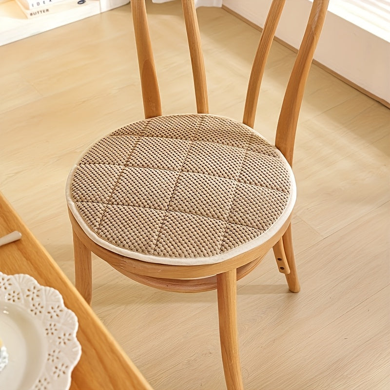 Galette de chaise ronde matelassée, deux diamètres au choix