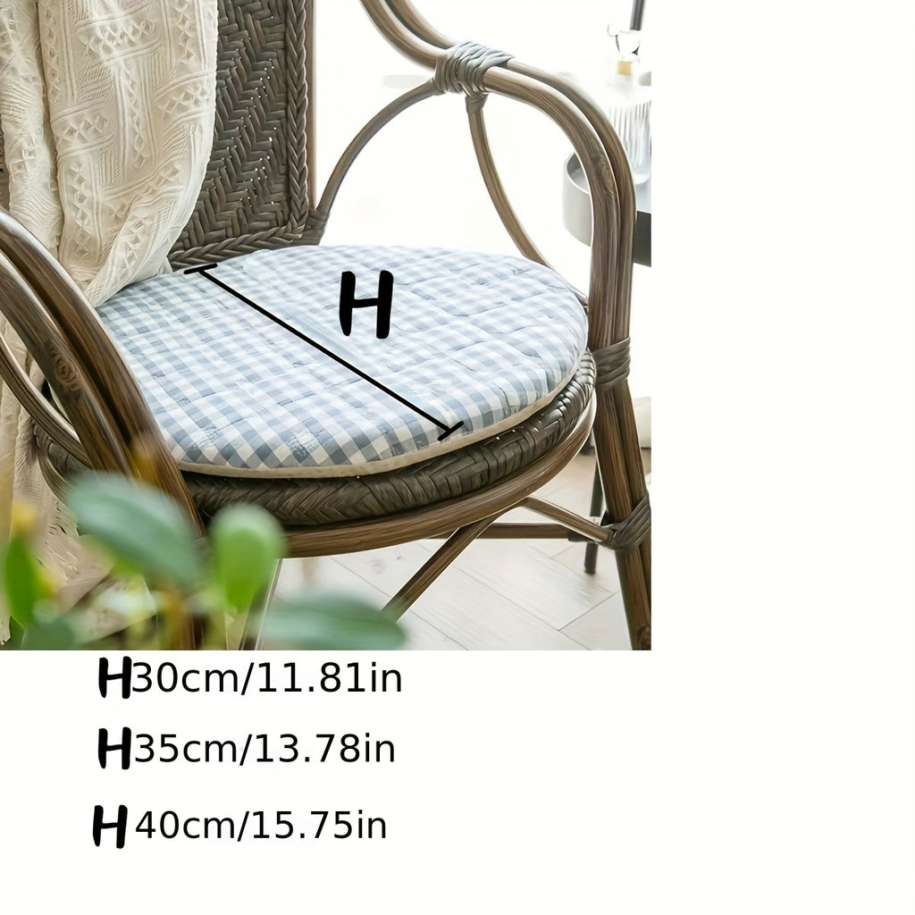 Galette de chaise ronde matelassée déhoussable, Ø 30 à 40 cm
