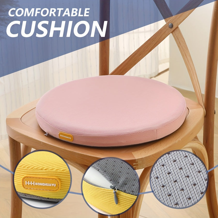 Galette de chaise ronde mousse à mémoire 70D, Ø 30 ou 35 cm