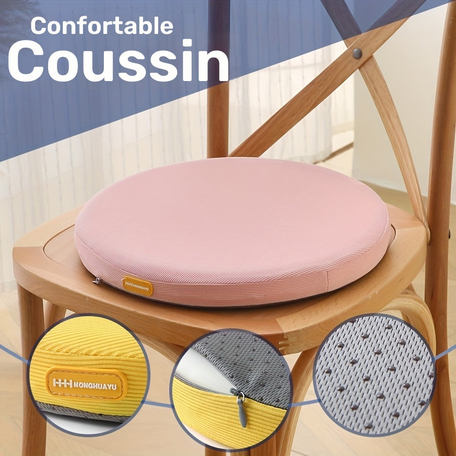 Galette de chaise ronde mousse à mémoire 70D, Ø 30 ou 35 cm