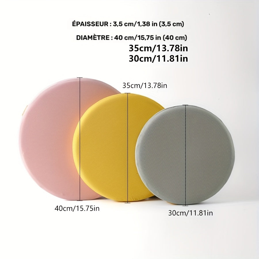 Galette de chaise ronde mousse à mémoire 70D, Ø 30 ou 35 cm