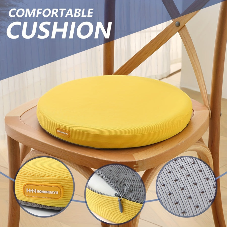 Galette de chaise ronde mousse à mémoire 70D, Ø 30 ou 35 cm