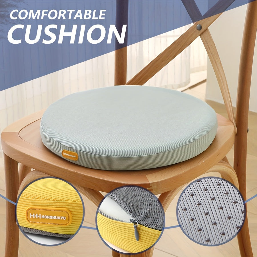 Galette de chaise ronde mousse à mémoire 70D, Ø 30 ou 35 cm