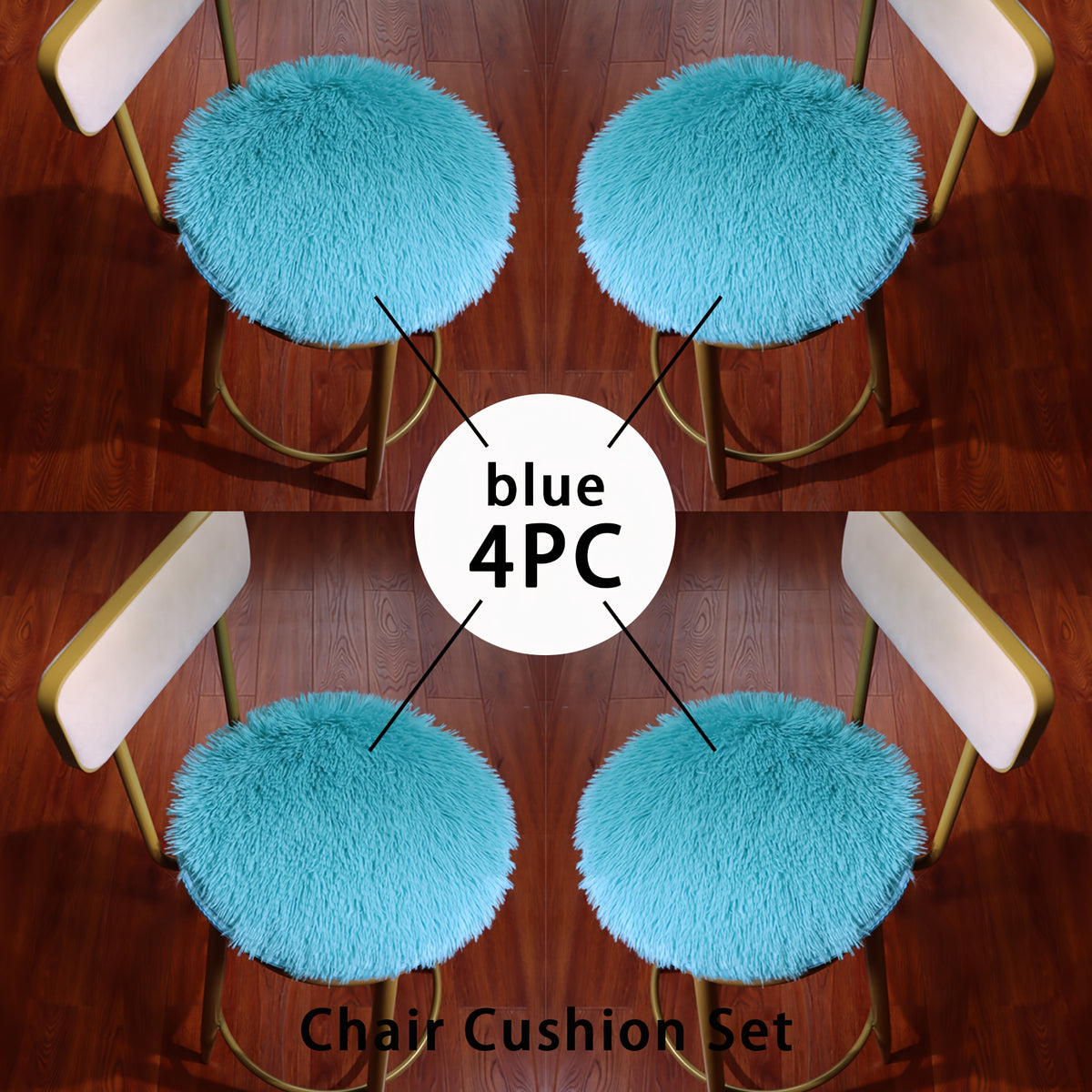 Bleu / 【4 pièces】
