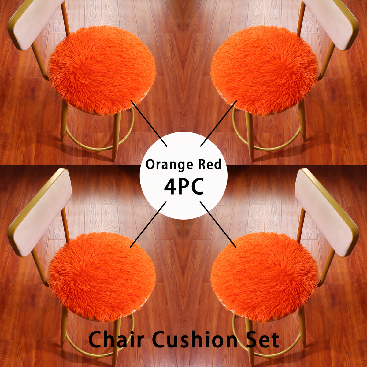 Rouge-orange / 【4 pièces】