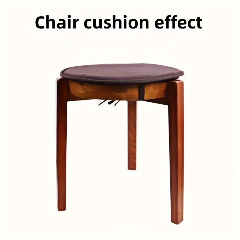 Galette de chaise ronde rouge Ø 37 cm, quatre sangles plates