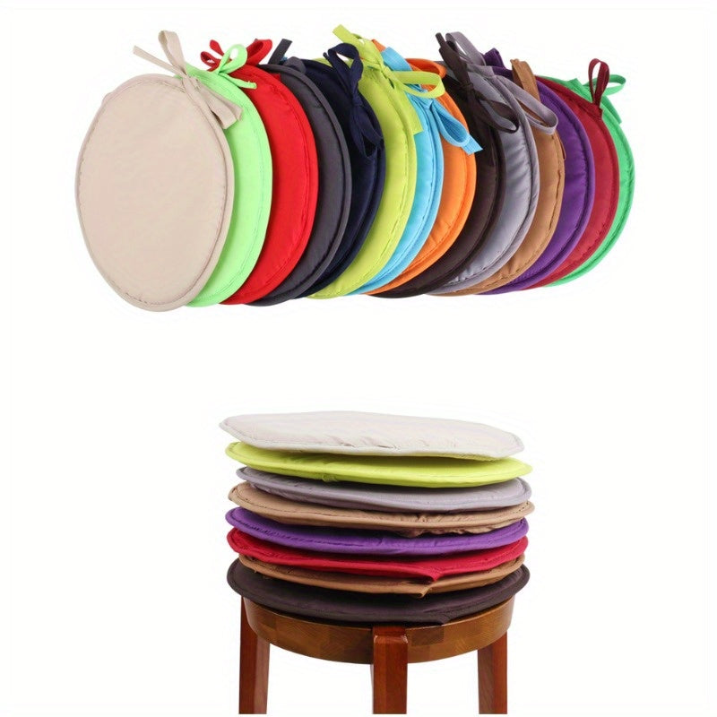 Galette de chaise ronde rouge Ø 37 cm, quatre sangles plates