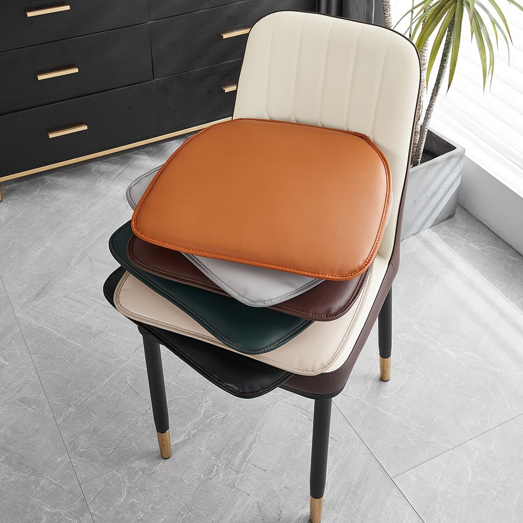 Galette de chaise en simili cuir 40x43, dos antidérapant