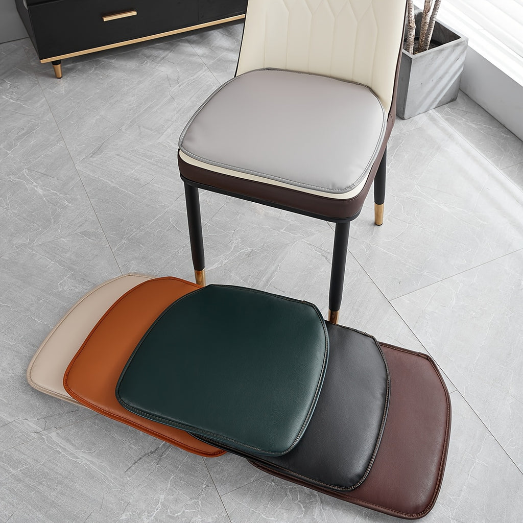 Galette de chaise en simili cuir 40x43, dos antidérapant