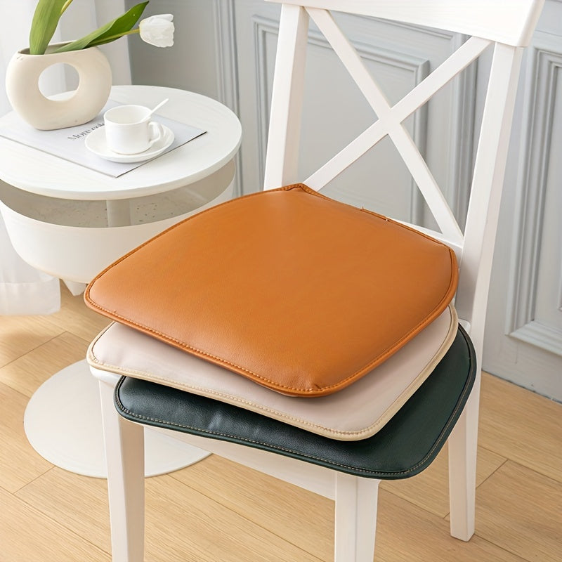 Galette de chaise en simili cuir 40x43, dos antidérapant