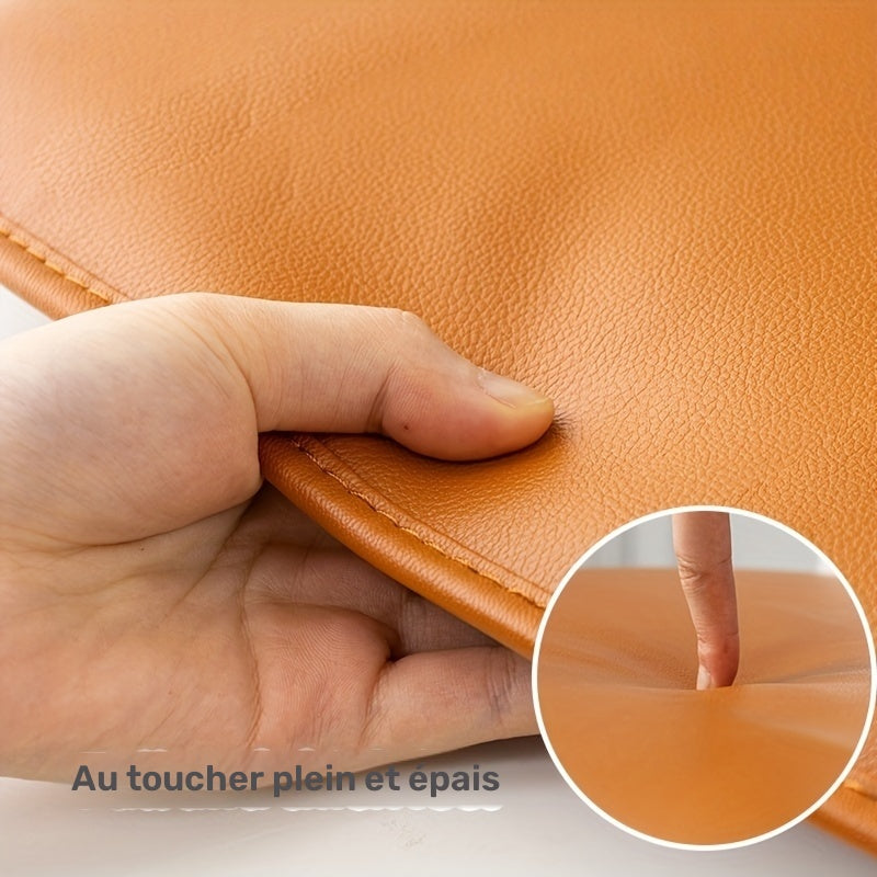 Galette de chaise en simili cuir 40x43, dos antidérapant