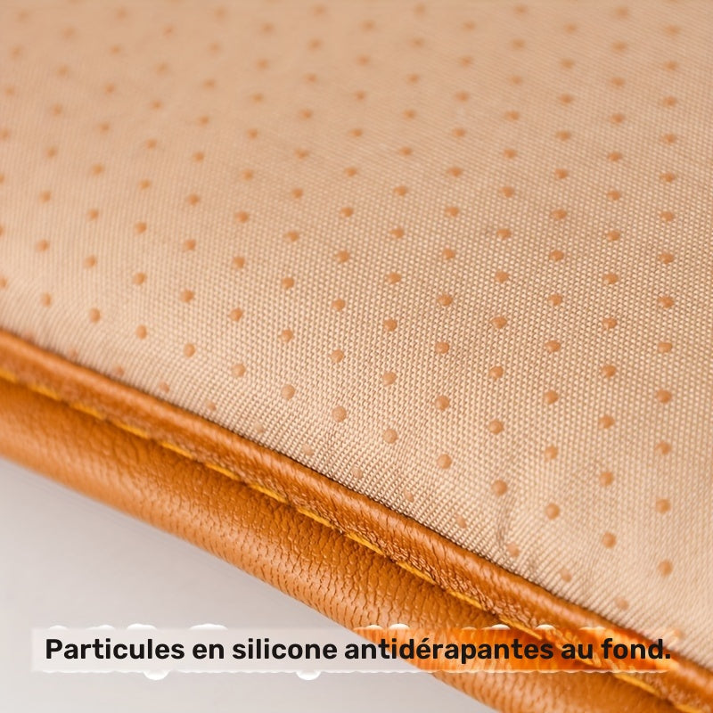 Galette de chaise en simili cuir 40x43, dos antidérapant