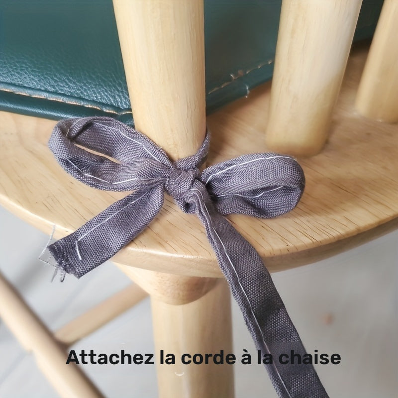 Galette de chaise en simili cuir 40x43, dos antidérapant
