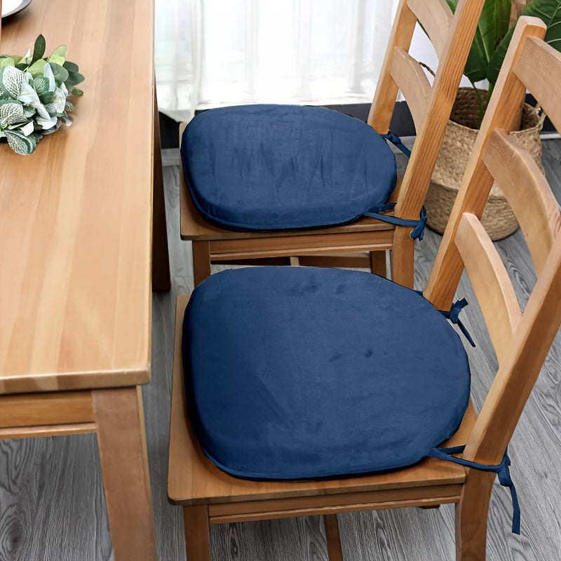 Galette de chaise en velours, déhoussable, 10 teintes — vue 13
