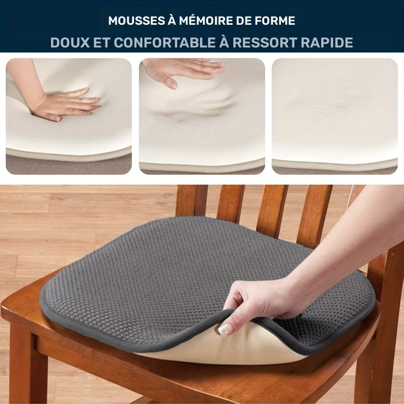 Galettes de chaise 40x40 cm en mousse à mémoire, lot de 2