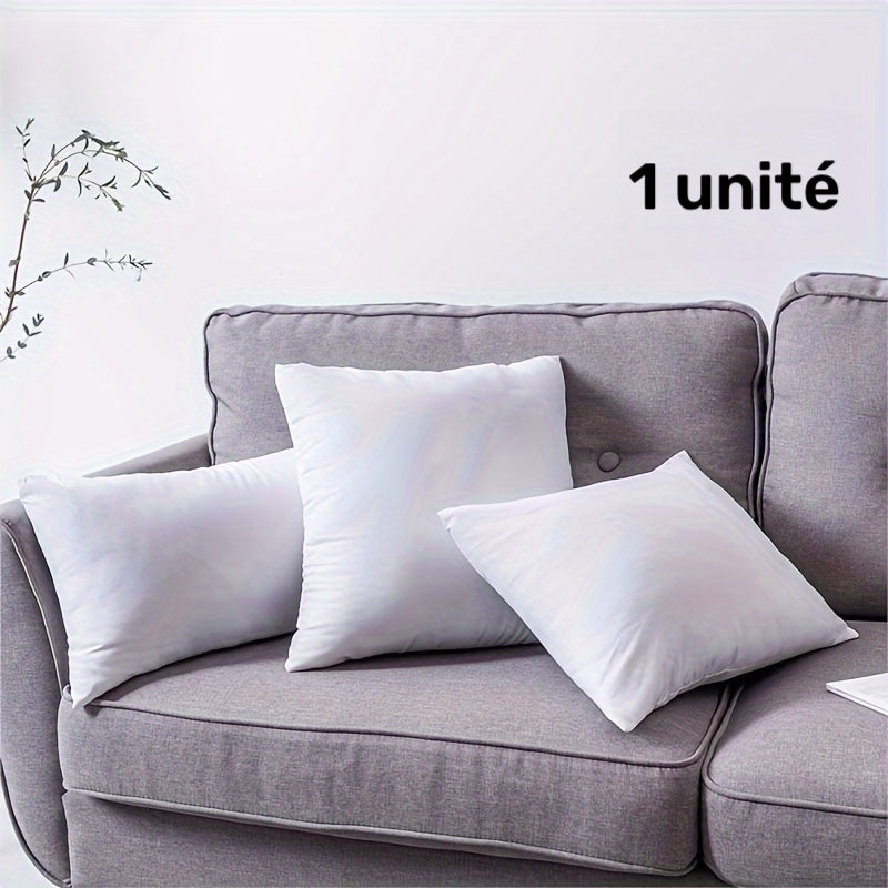 Garnissage de coussin blanc uni, six formats de 30 à 60 cm