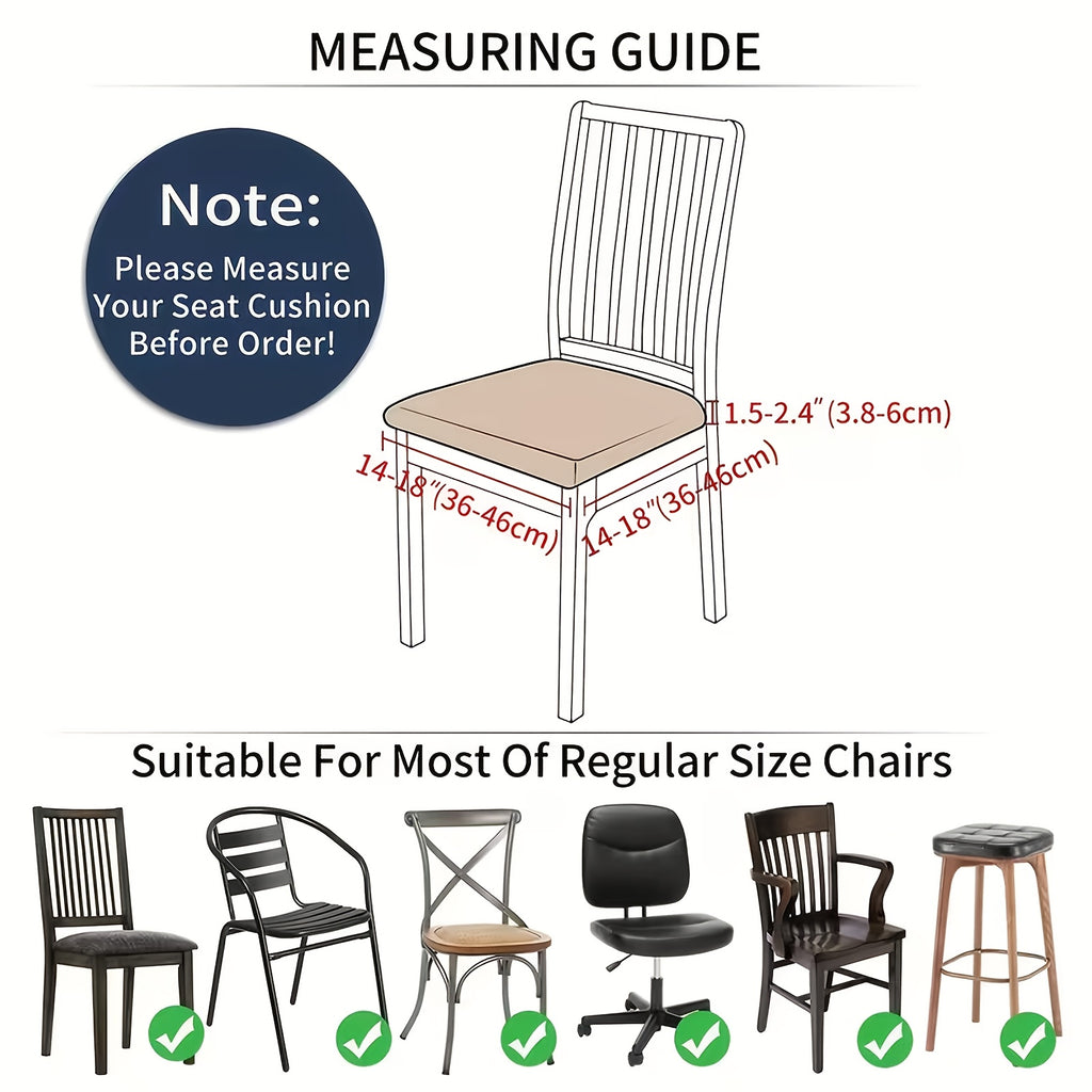 Housse d'assise de chaise extensible en jacquard, lot de 4