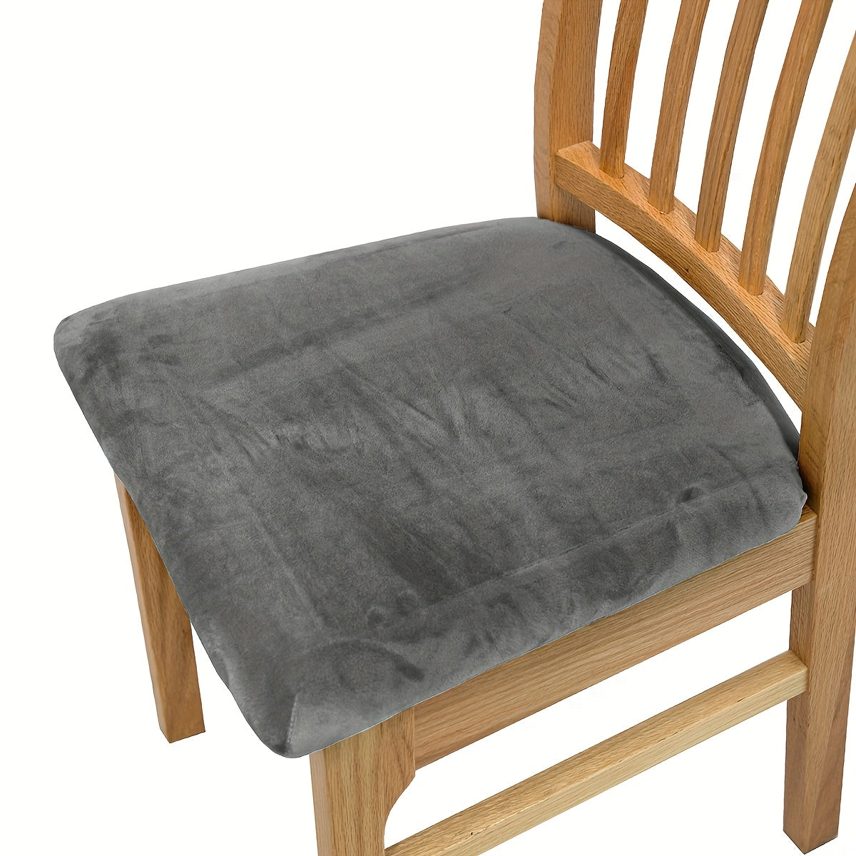 Housse de chaise d'assise en velours extensible, 16 teintes — vue 15