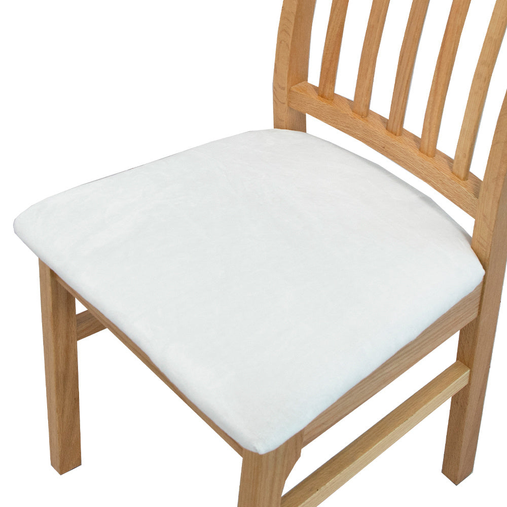 Housse de chaise d'assise en velours extensible, 16 teintes
