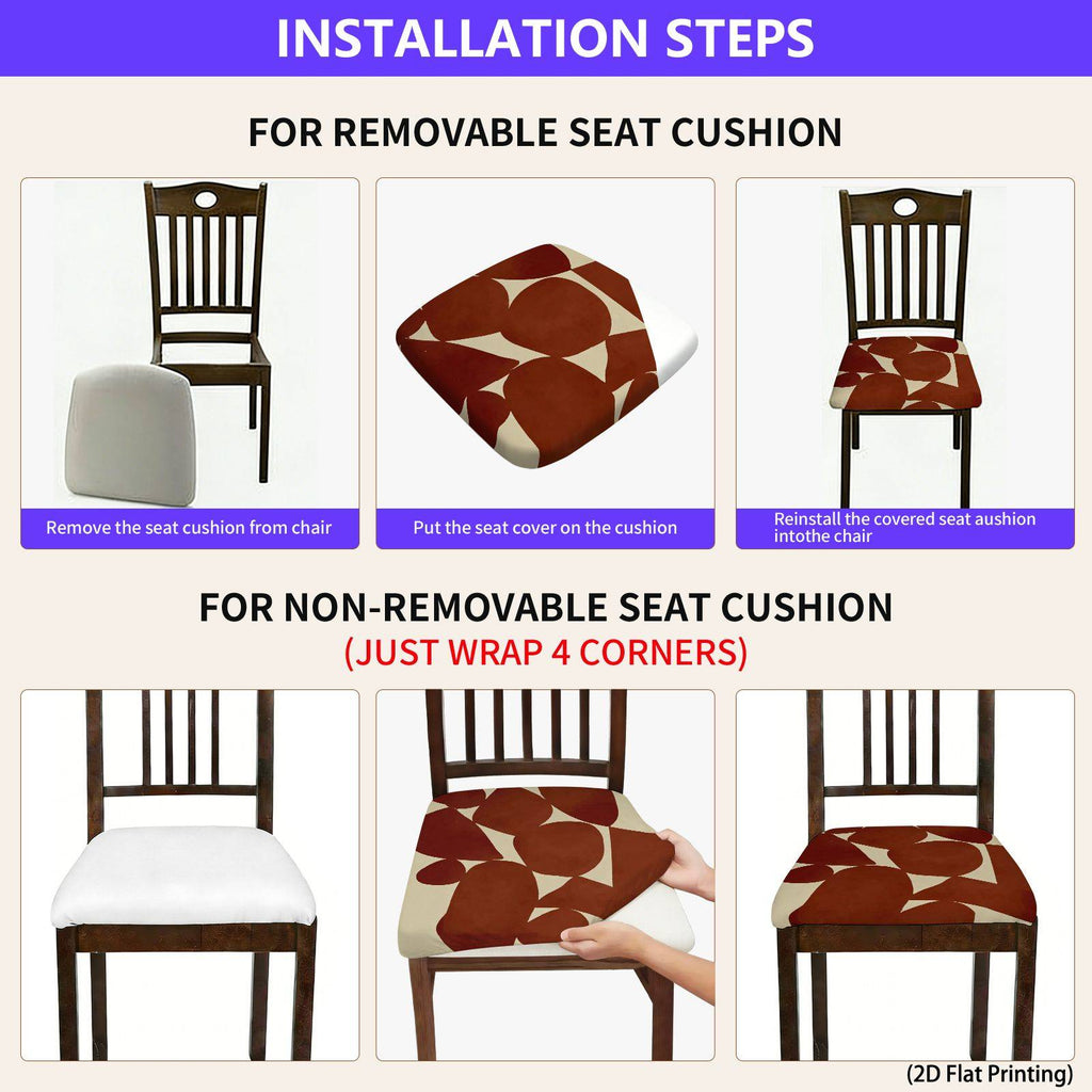 Housse d'assise de chaise terracotta extensible, lot de 2