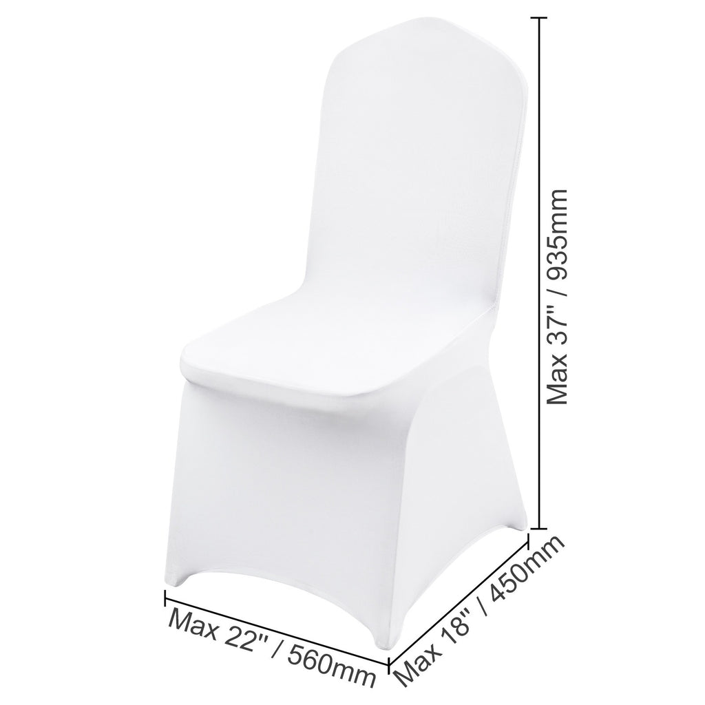 Housse de chaise blanche pour dossier de 93 cm, lot de 12