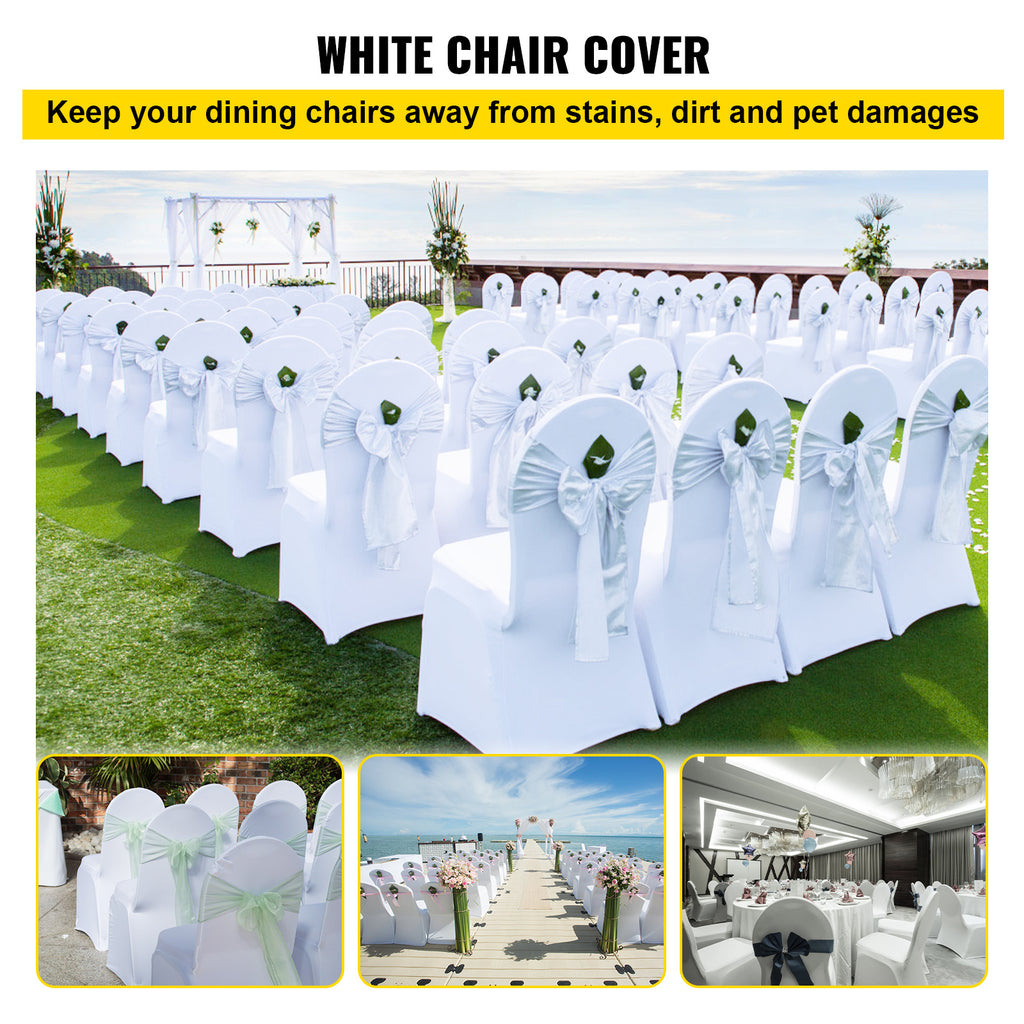 Housse de chaise à arche avant dégagée, 50 pièces blanches