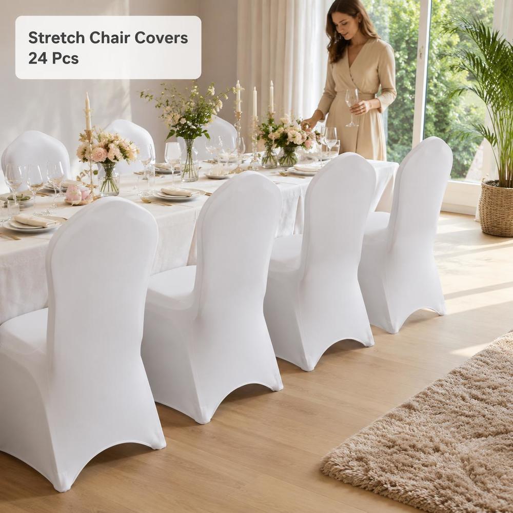 Housse de chaise blanche d'un mètre de hauteur, lot de 24