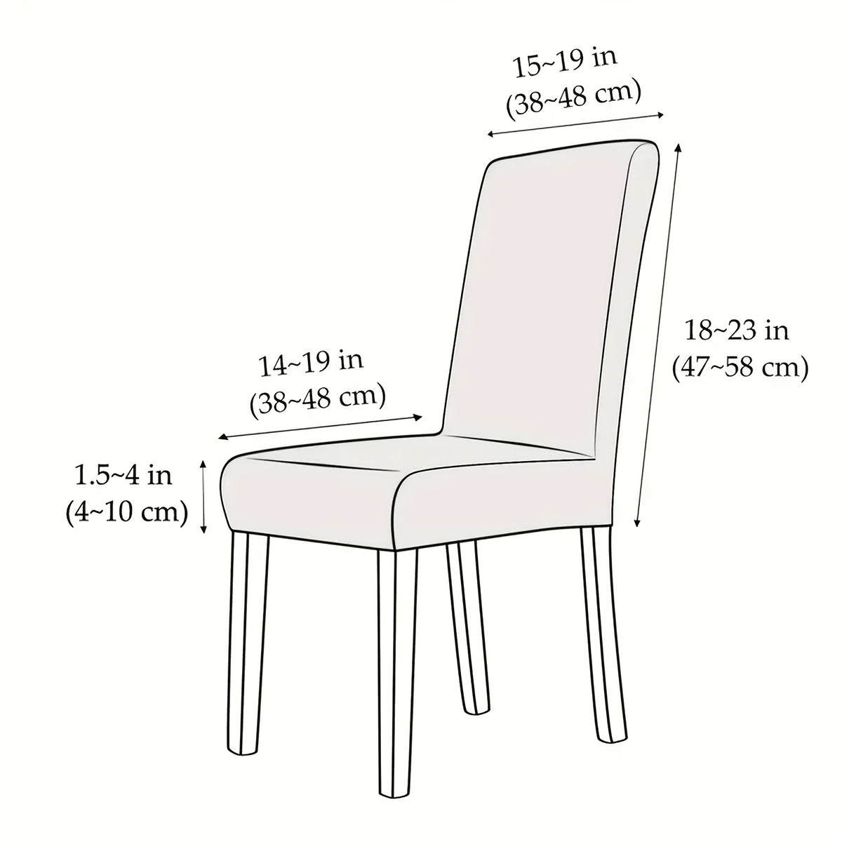 Housse de chaise en chenille 400 g, quatre teintes mouchetées