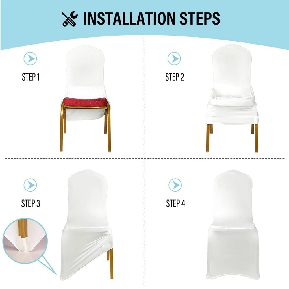 Housse de chaise en mélange coton et élasthanne, dix pièces
