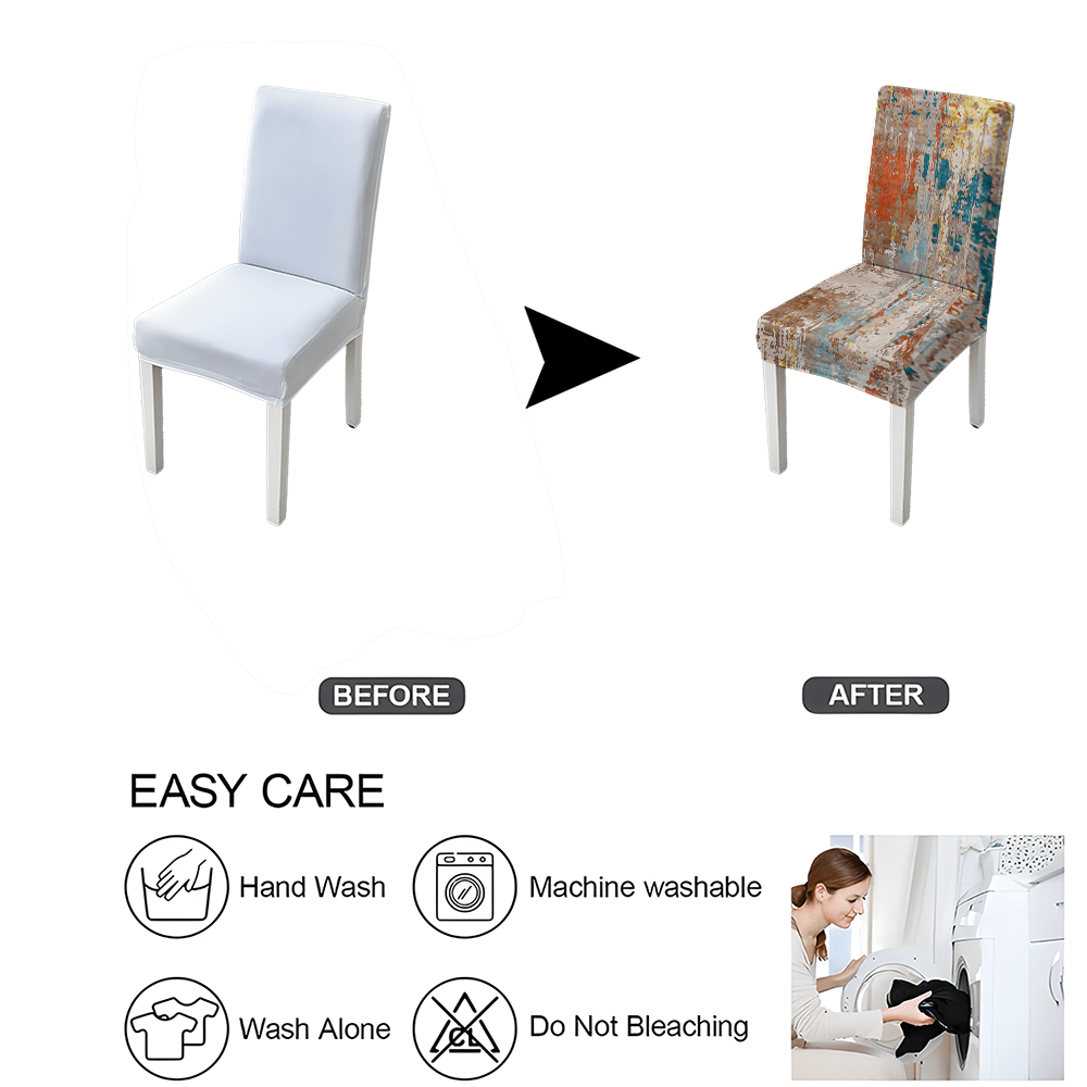 Housse de chaise à décor peint rouille — vue 4
