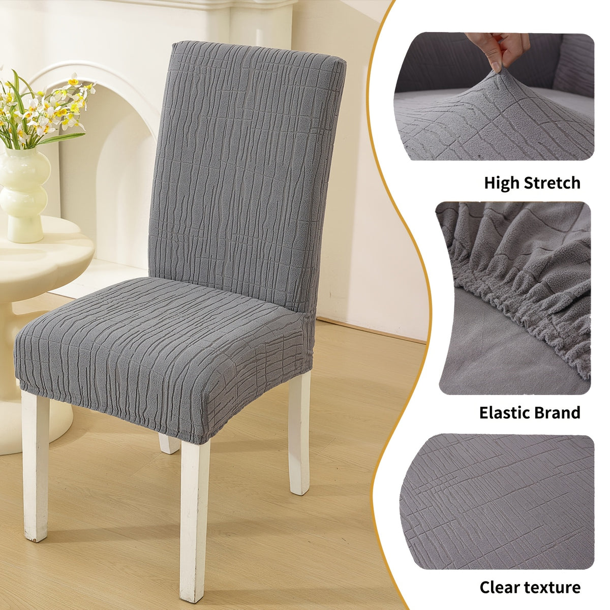 Housse de chaise jacquard nervurée, six teintes de terrasse