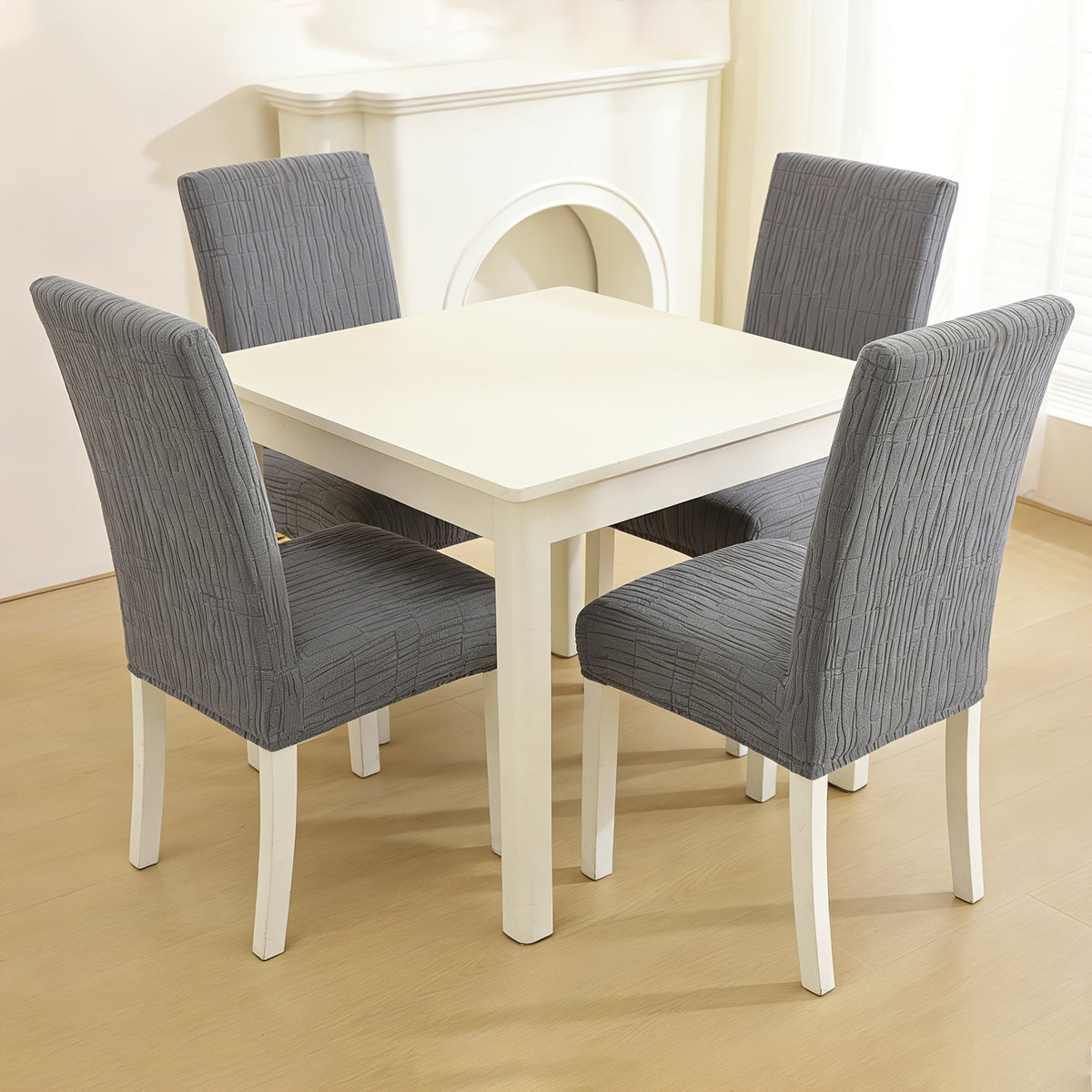 Housse de chaise jacquard nervurée, six teintes de terrasse