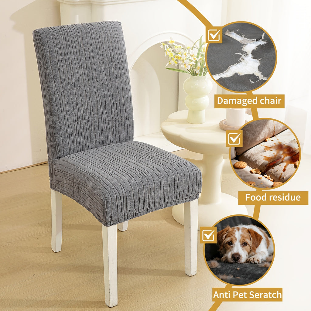 Housse de chaise jacquard nervurée, six teintes de terrasse