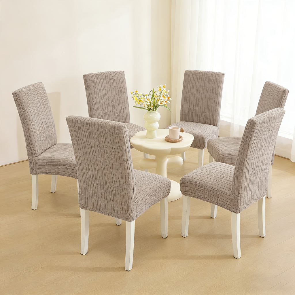 Kaki [avec motif de fil] / 6 housses de chaise