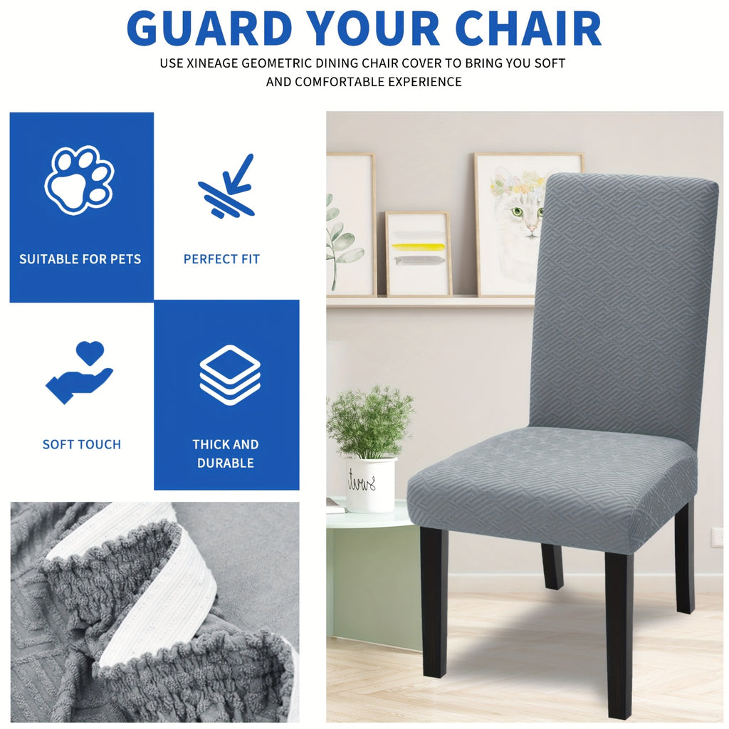 Housse de chaise à losanges tissés, quinze teintes au choix