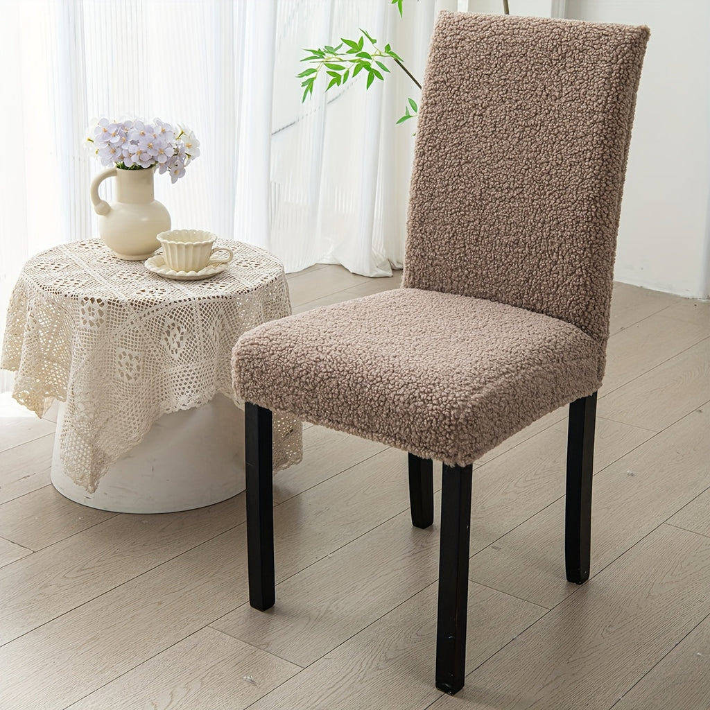 Housse de chaise en maille bouclette, sept couleurs unies