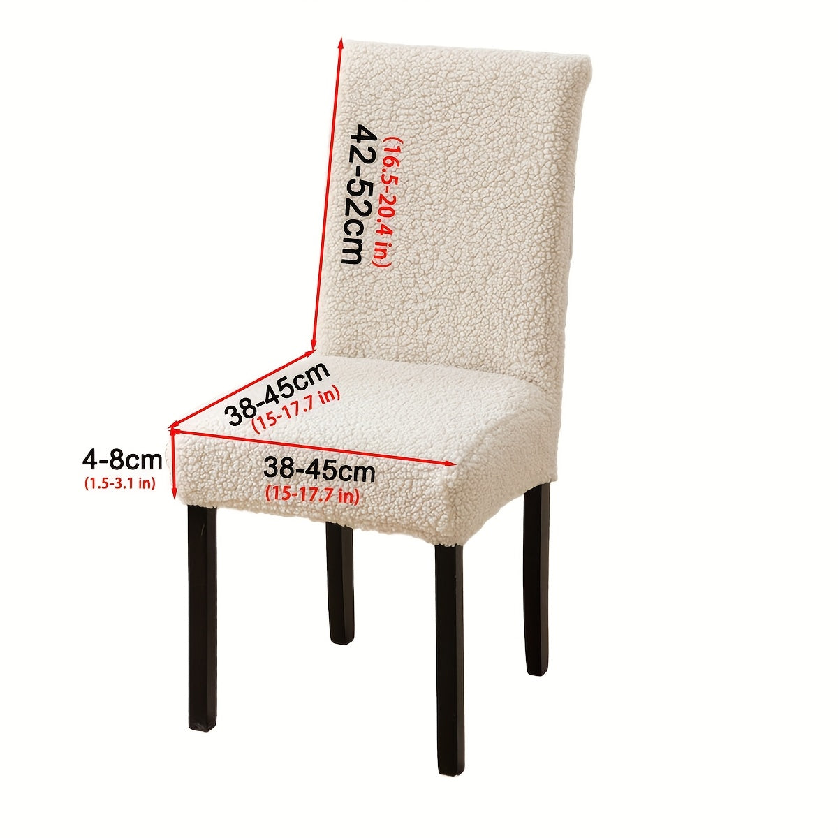 Housse de chaise en maille bouclette, sept couleurs unies