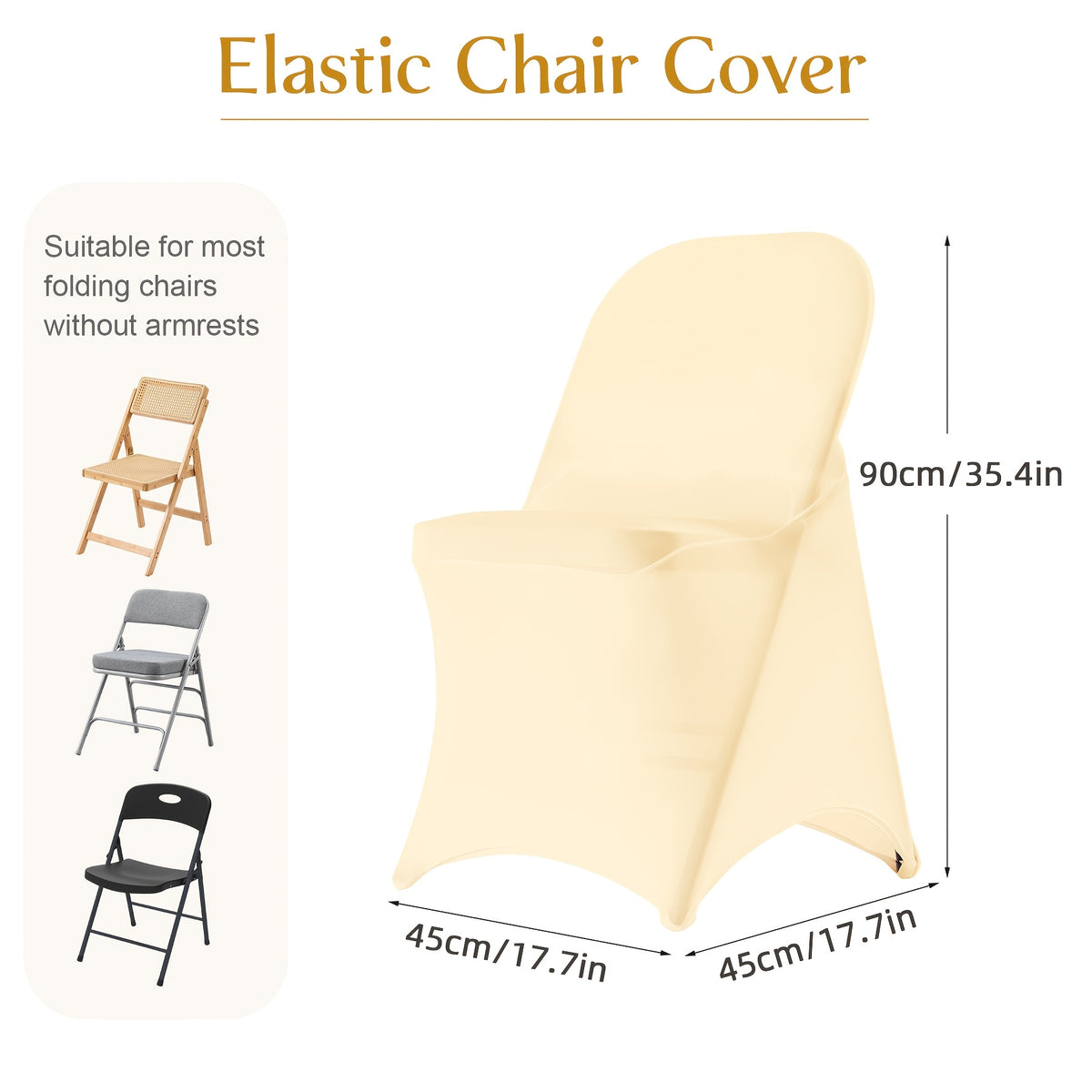 Housse de chaise pliante épaisse en six teintes, lot de 6