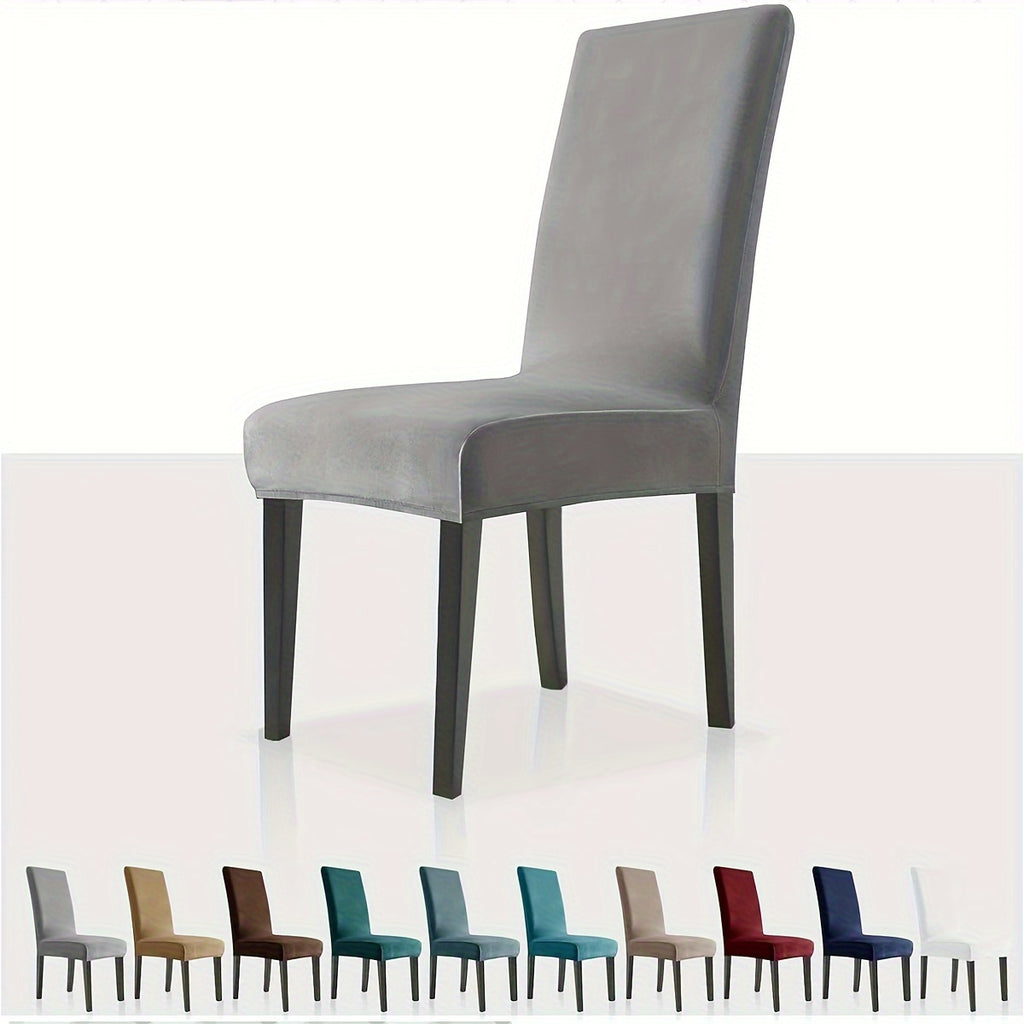 Housse de chaise en velours extensible, lot de 2, 4 ou 6