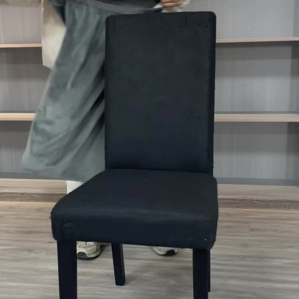 Housse de chaise en velours ras, cotes de siège publiées