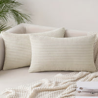 Housse de coussin en velours côtelé, huit coloris au choix