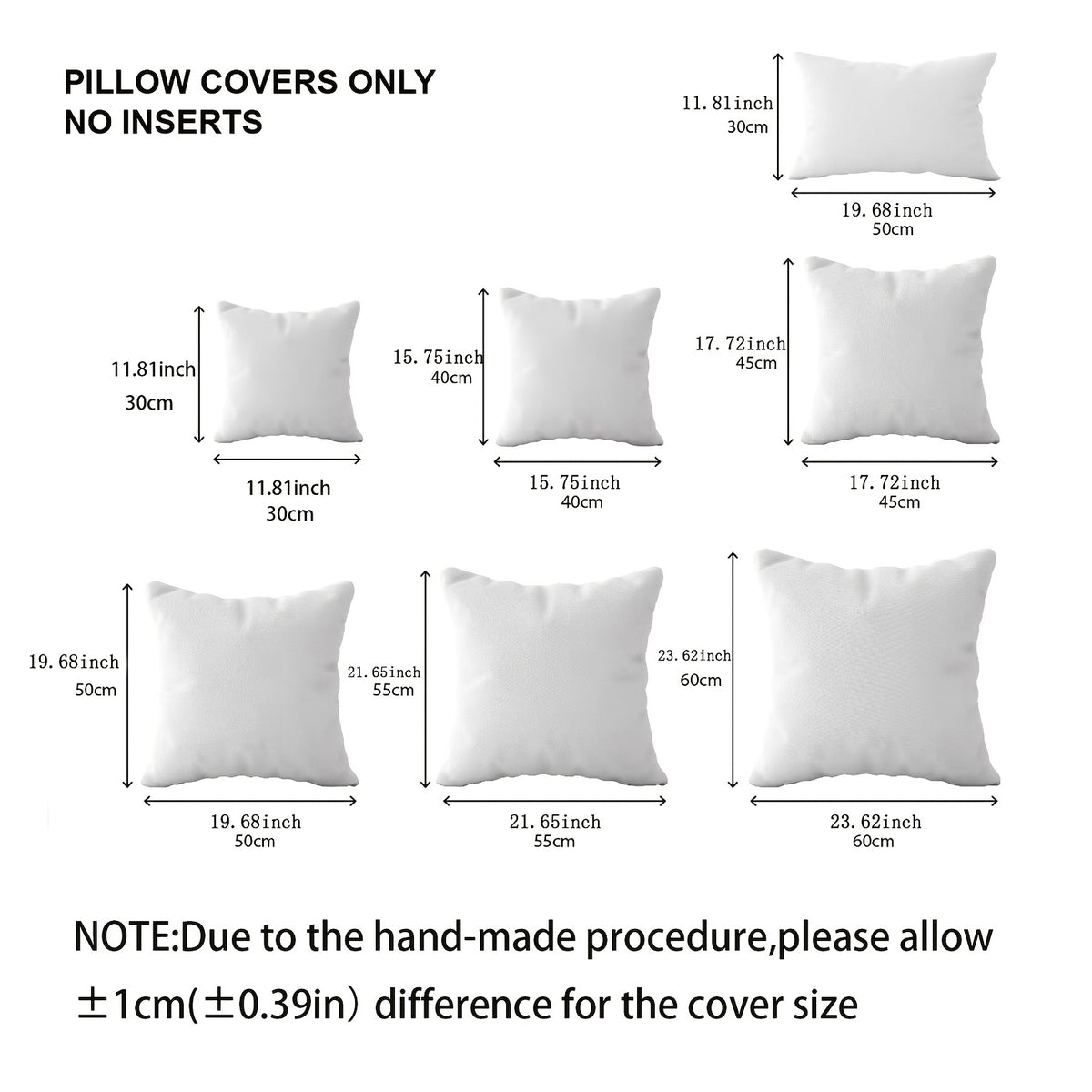 Housse de coussin en velours côtelé, huit coloris au choix